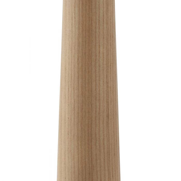 Altesse Polished Nickel and Wood Floor Lamp With Natural Silk Shade